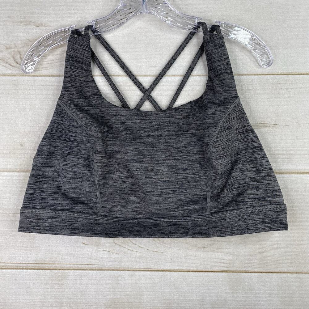 torrid Charcoal Heather Gray Strappy Sports Bra
